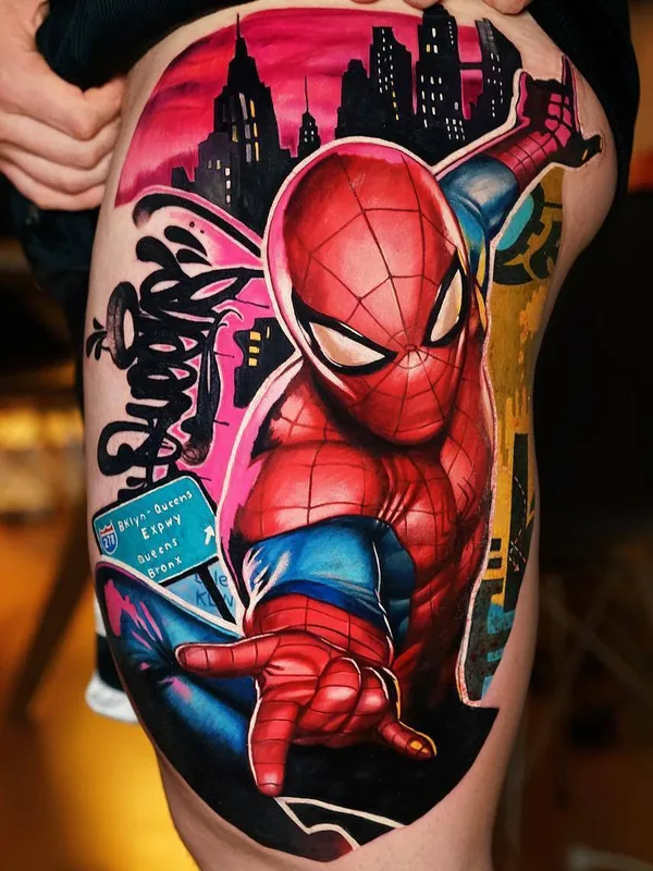 color realism tatuaje en thigh #31284 | Tatuador Dave Paulo