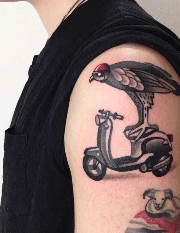 black and grey neo traditional tattoo auf upper arm #14348 | Tätowierer Денис Марахин