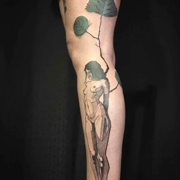 Author's Style tattoo by L'oiseau (Franck Solers) in Collioure