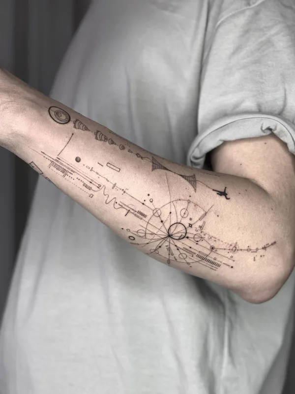 black geometric 纹身 在 forearm #41498 | 纹身师 Arie