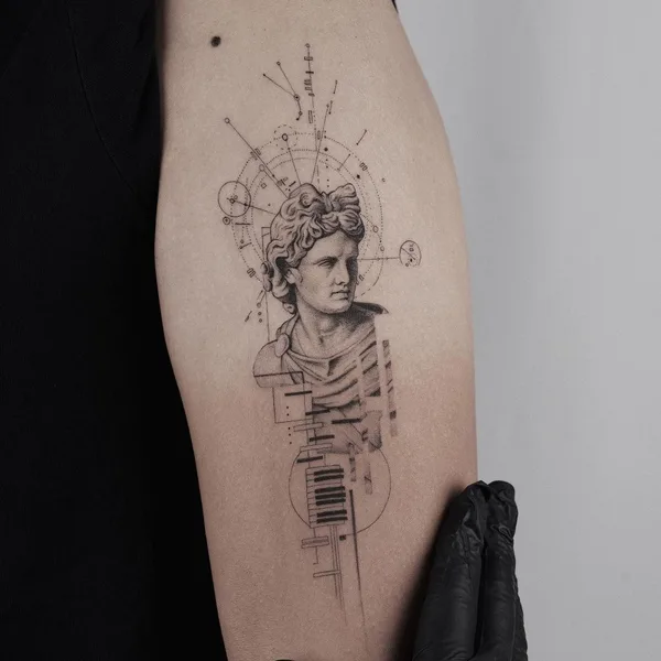 Geometric tattoo by Arie in Kuta