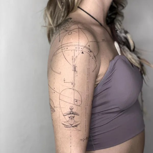 Geometric tattoo by Arie in Kuta