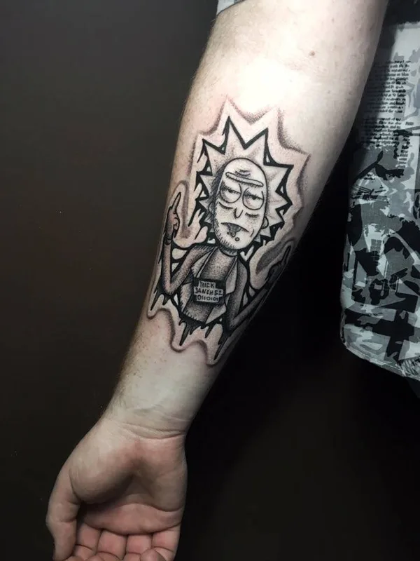 black and grey blackwork татуировка на forearm #32239 | Тату мастер Владислав Калугин