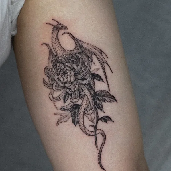 Graphic tattoo by Intat in Seoul