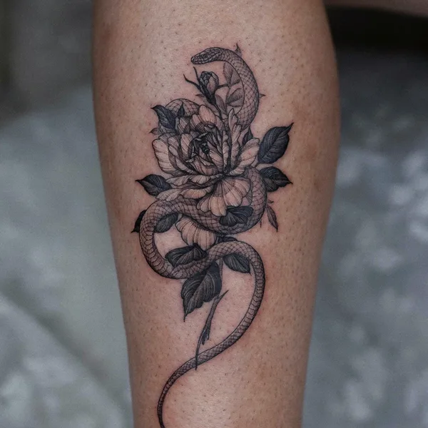 Graphic tattoo by Intat in Seoul
