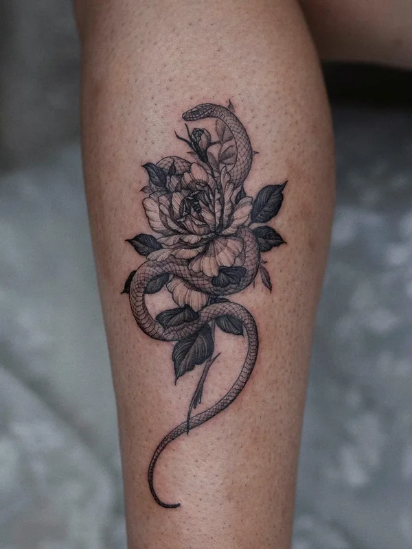 black and grey black and grey tatuaje en calf #58486 | Tatuador Intat