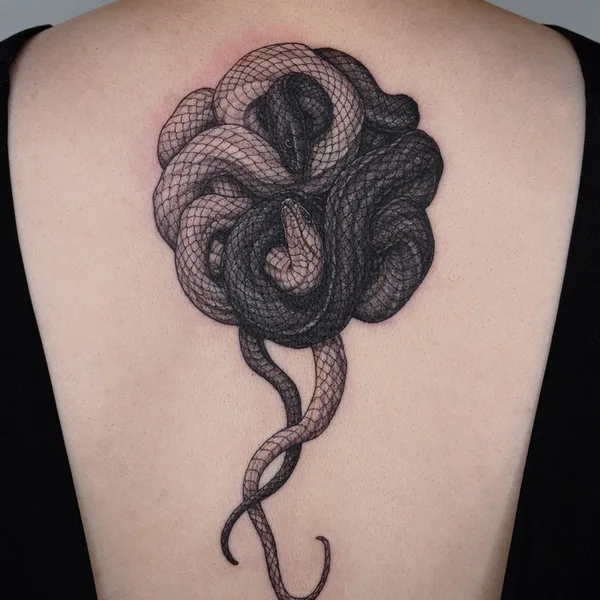 Graphic tattoo by Intat in Seoul