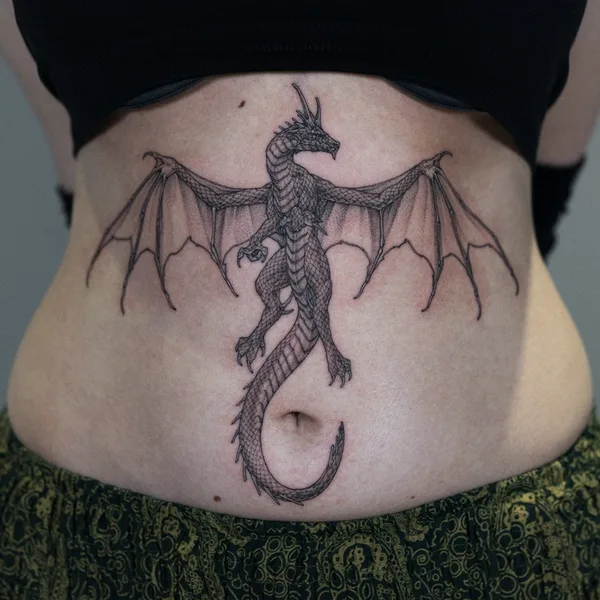 Graphic tattoo by Intat in Seoul