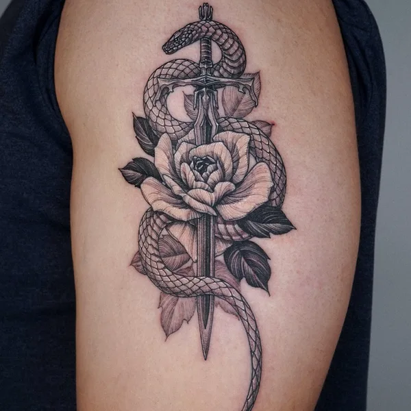 Graphic tattoo by Intat in Seoul