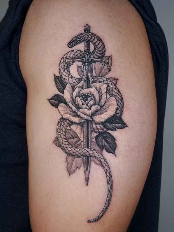 black and grey black and grey tatuaje en bicep #58487 | Tatuador Intat