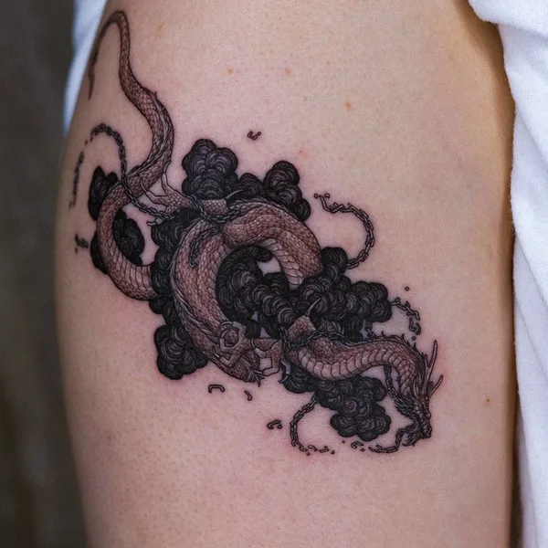 Graphic tattoo by Intat in Seoul