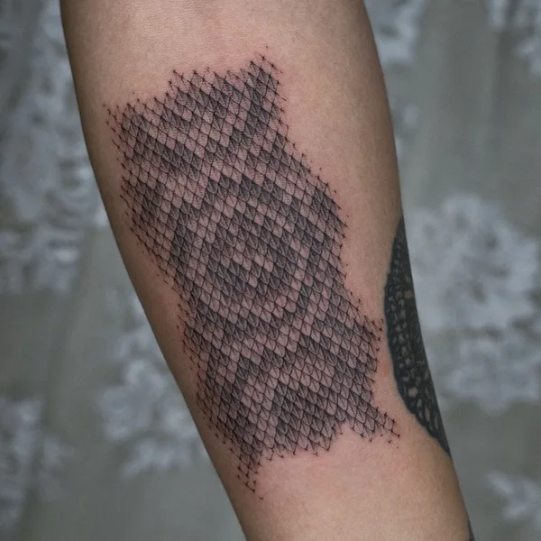 Graphic tattoo by Intat in Seoul