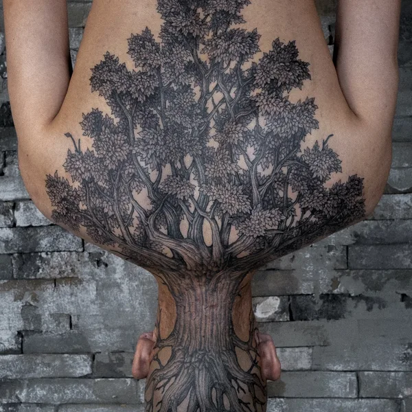 Graphic tattoo by Intat in Seoul