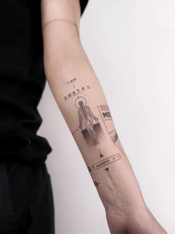 black fineline татуировка на forearm #58495 | Тату мастер Yana VORO