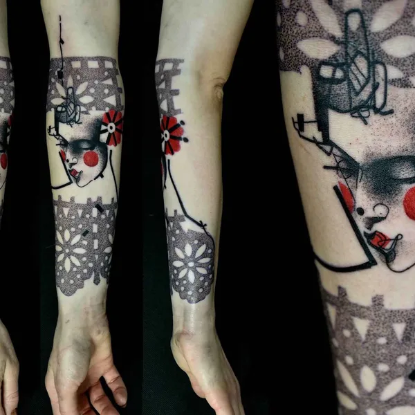 Graphic tattoo by Katarzyna Krutak