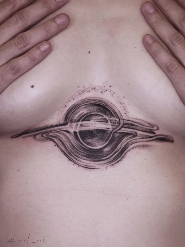 black blackwork татуировка на chest #37847 | Тату мастер Лена Королева