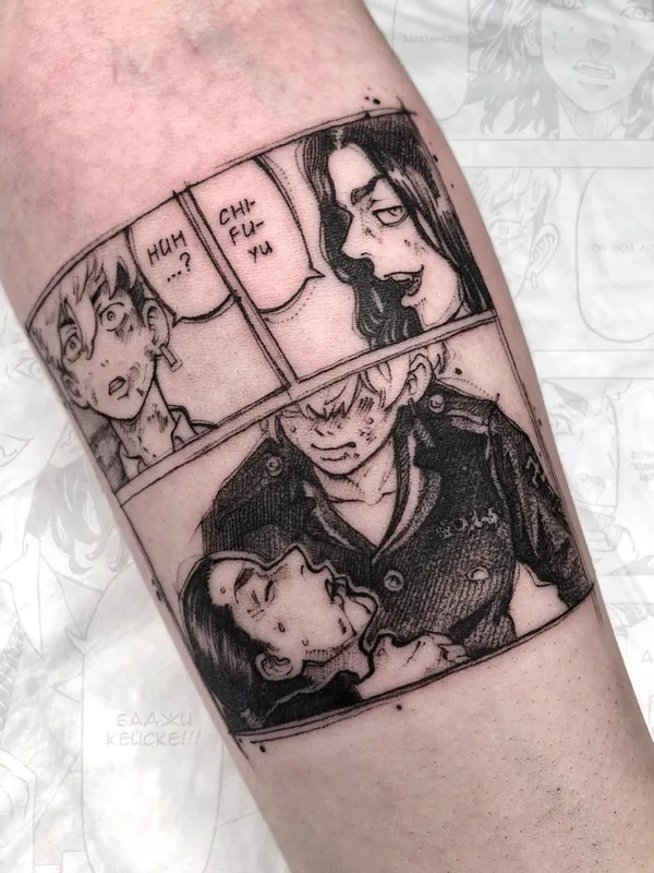 black anime татуировка на forearm #43053 | Тату мастер Виталий Яковлев