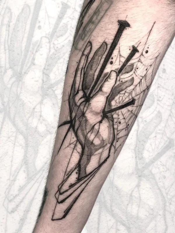 black sketch татуировка на forearm #43048 | Тату мастер Виталий Яковлев