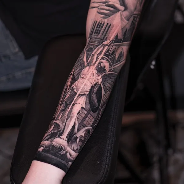 Graphic tattoo by Евгений Мир in Saint Petersburg