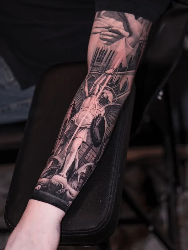 Graphic tattoo by Евгений Мир in Saint Petersburg