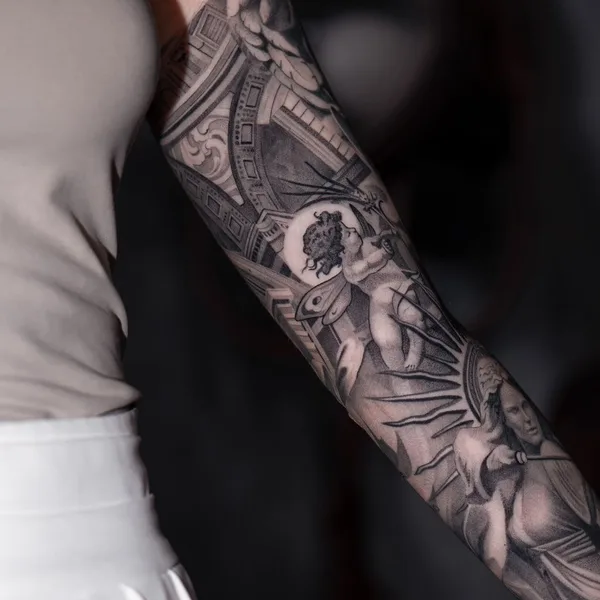 Graphic tattoo by Евгений Мир in Saint Petersburg