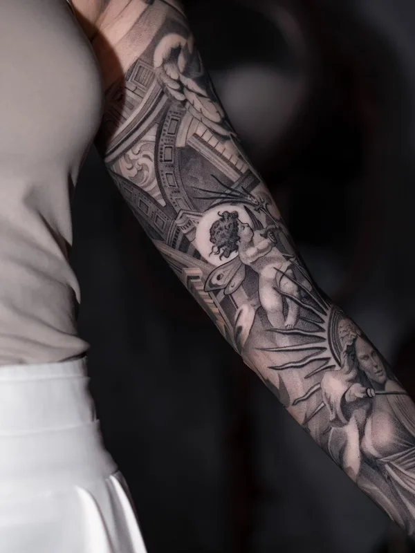 Graphic tattoo by Евгений Мир in Saint Petersburg