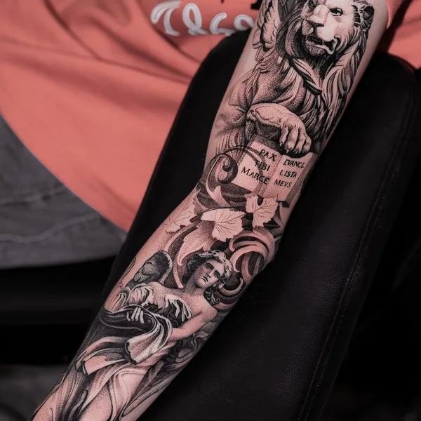 Graphic tattoo by Евгений Мир in Saint Petersburg