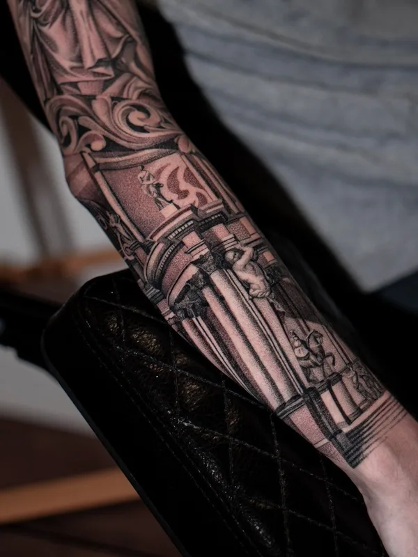 Graphic tattoo by Евгений Мир in Saint Petersburg