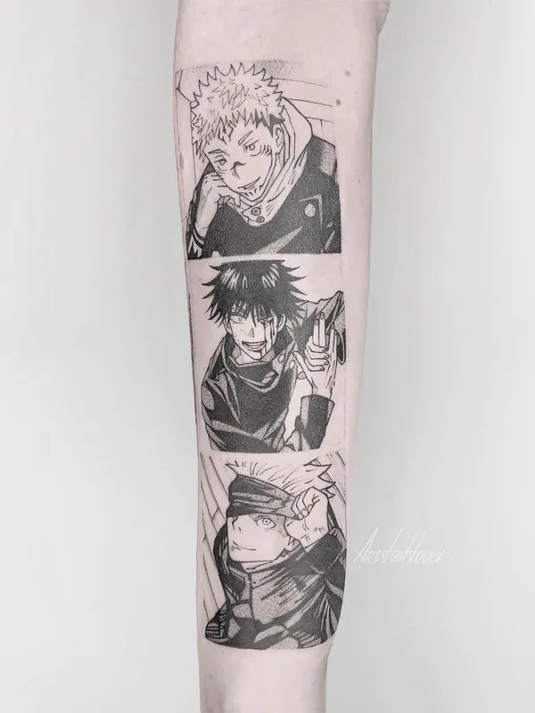 black anime tatuaje en forearm #43076 | Tatuador Александр Арисов