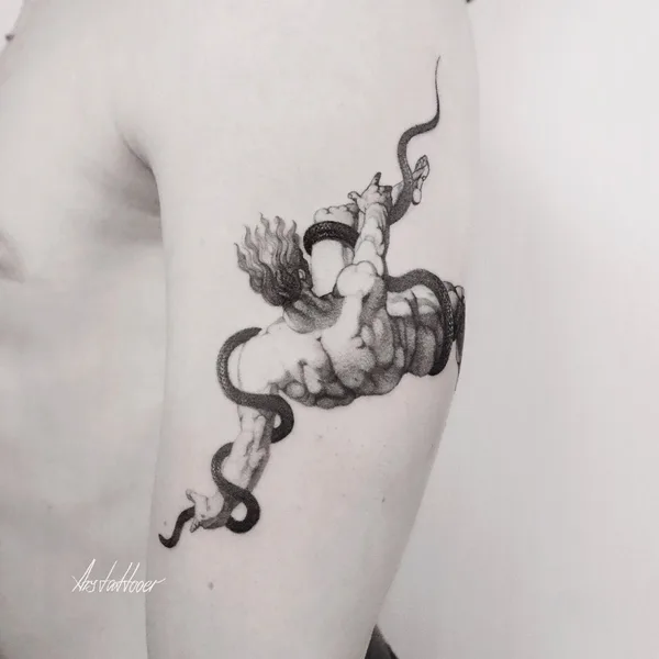 Graphic tattoo by Александр Арисов in Saint Petersburg