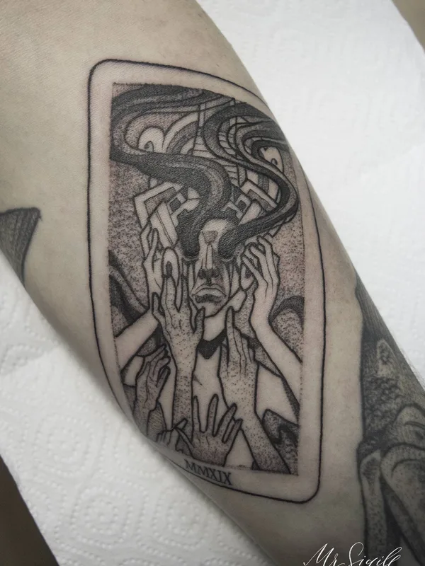 black and grey blackwork татуировка на forearm #34032 | Тату мастер Mr Sigill
