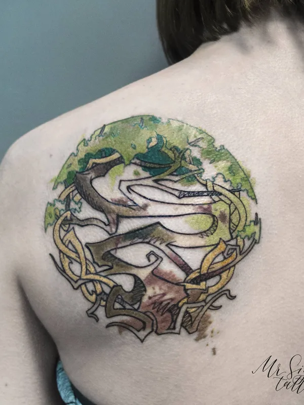 female color ornamental татуировка на shoulder blade #34035 | Тату мастер Mr Sigill