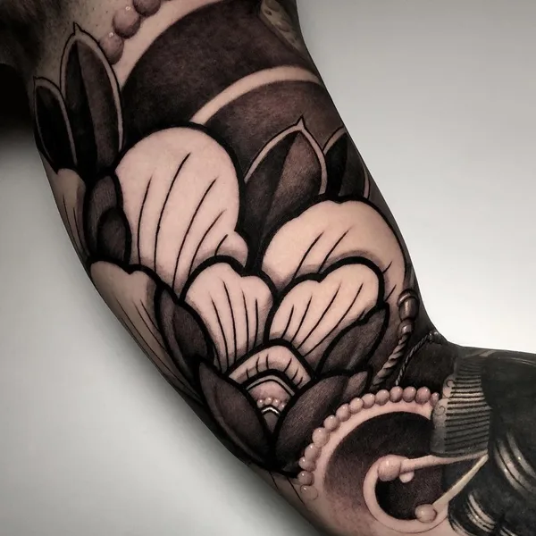 Ornamental tattoo by Federica Orlando in Venezia