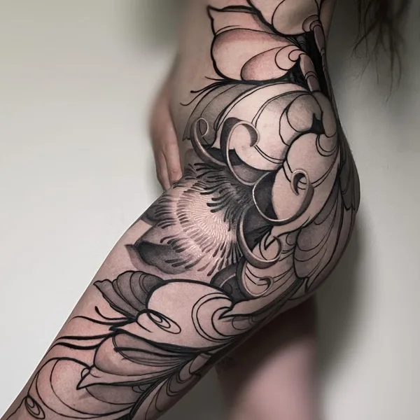 Ornamental tattoo by Federica Orlando in Venezia