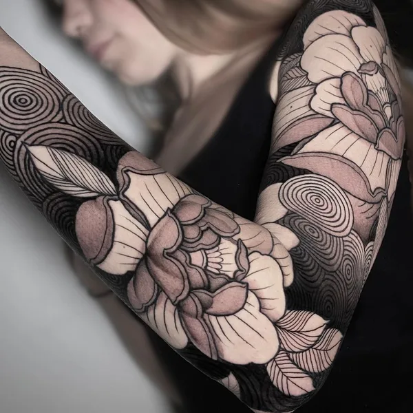 Ornamental tattoo by Federica Orlando in Venezia