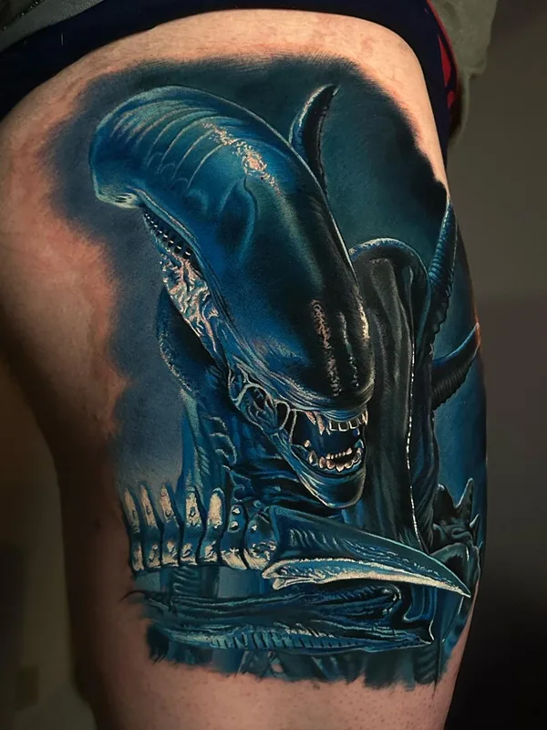 color realism татуировка на thigh #60768 | Тату мастер Paul Marino