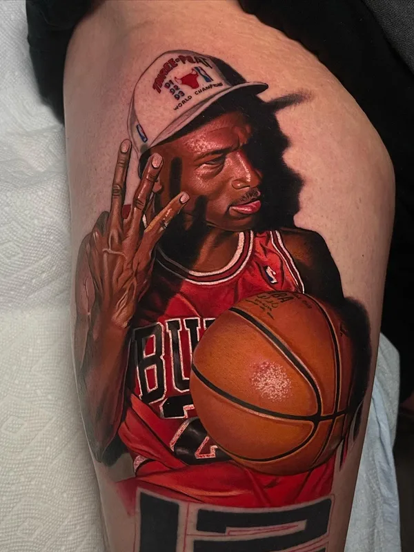 color realism татуировка на thigh #60770 | Тату мастер Paul Marino