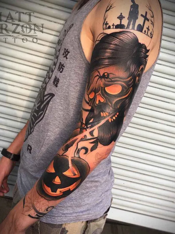 color neo traditional Tatuaggio su full sleeve #9988 | Tatuatore Matt Curzon