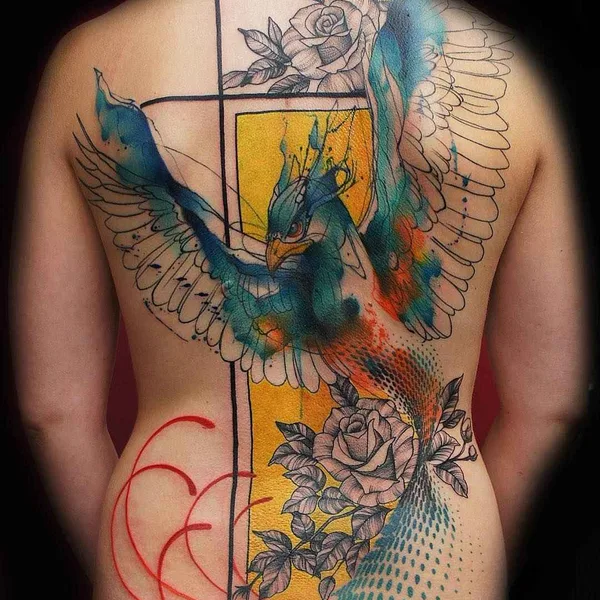 Watercolor tattoo by Jay Freestyle in Amsterdam