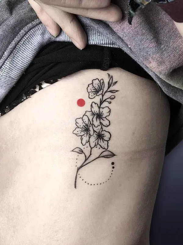 female color fineline tatuaje en ribcage #10247 | Tatuador Mentat Gamze