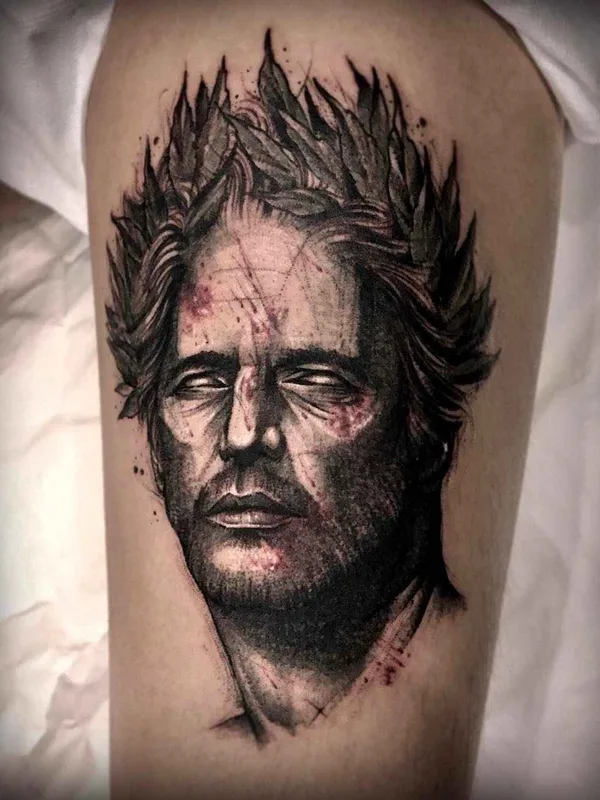 male black and grey realism татуировка на thigh #9678 | Тату мастер Varo Tattooer