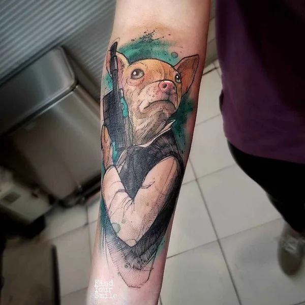 Sketch tattoo by Russell Van Schaick in Orlando