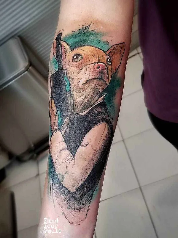 color illustrative tattoo auf forearm #10080 | Tätowierer Russell Van Schaick