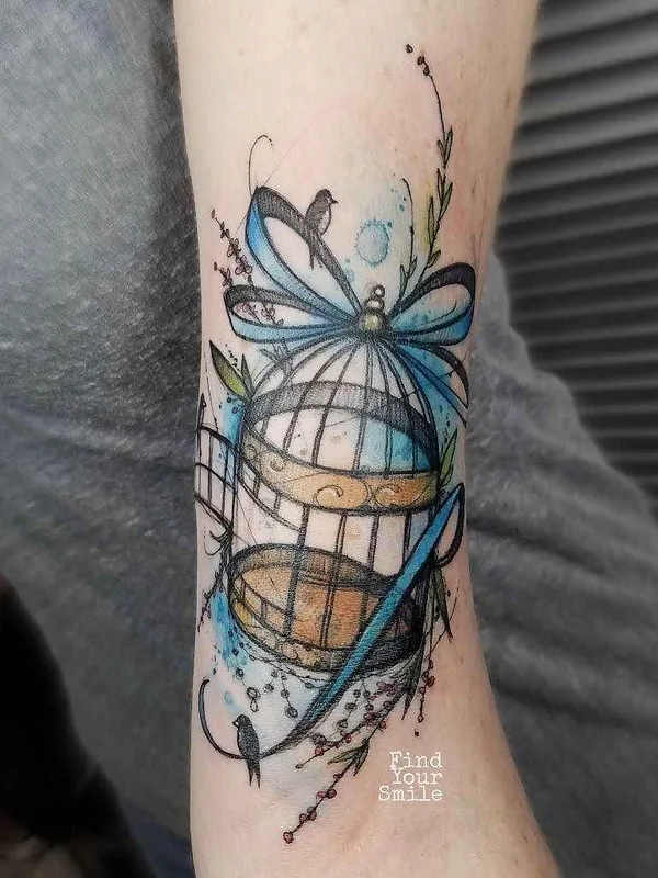 color watercolor tattoo auf forearm #10086 | Tätowierer Russell Van Schaick