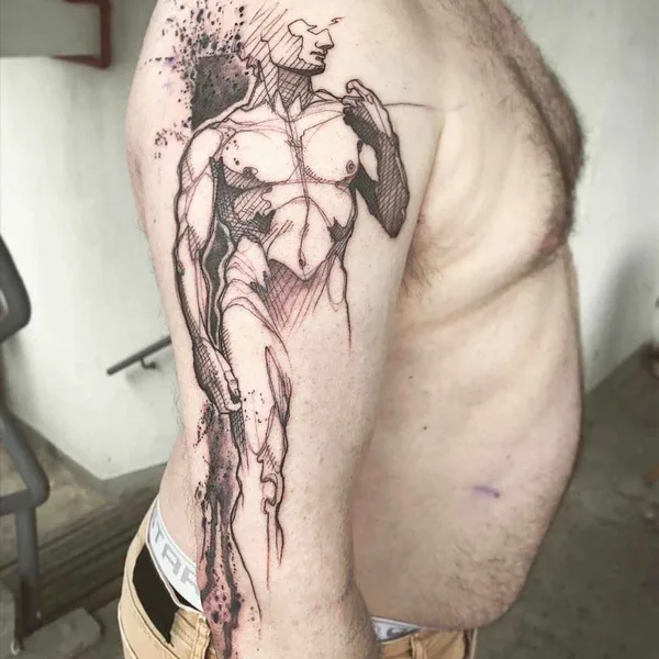 Author's Style tattoo by L'oiseau (Franck Solers) in Collioure
