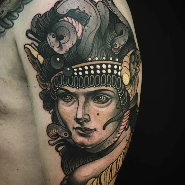 Neo Traditional tattoo by Jacob J Gardner in Coolangatta