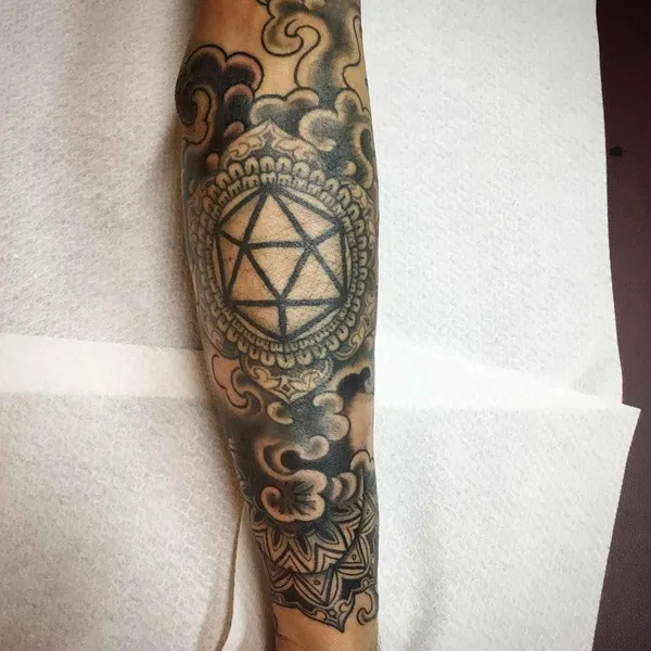 Ornamental tattoo by Yoni Zilber in New York City