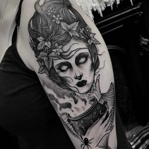 Neo Traditional tattoo by Matthew Murray in Salem