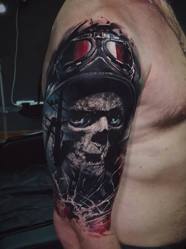 male black and grey realism Tatuagem em full sleeve #27393 | Tatuador Alex Oberov