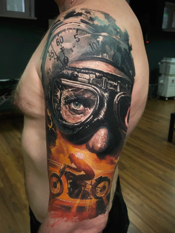 male color realism Tatuagem em full sleeve #27392 | Tatuador Alex Oberov